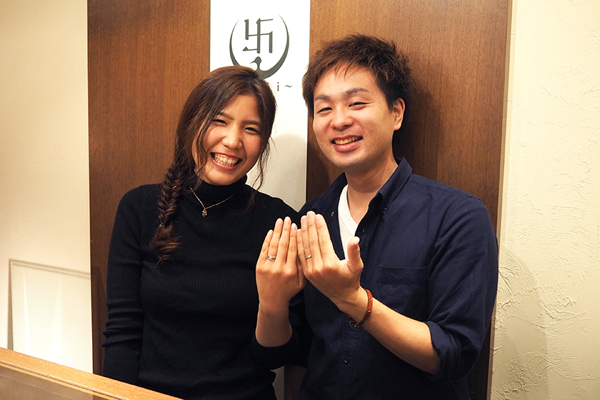 京都市中京区の輝晃様・和葉様┃婚約指輪・結婚指輪